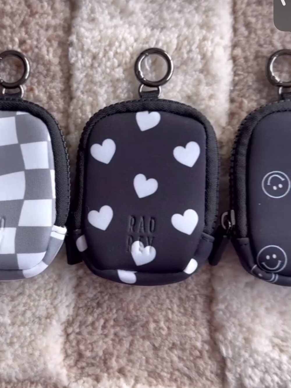 Rad Rev Black and White Heart Pod Pouch